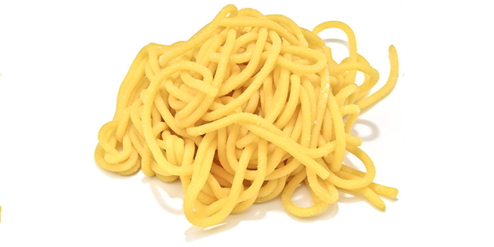 A small, tube-shape pasta, ma