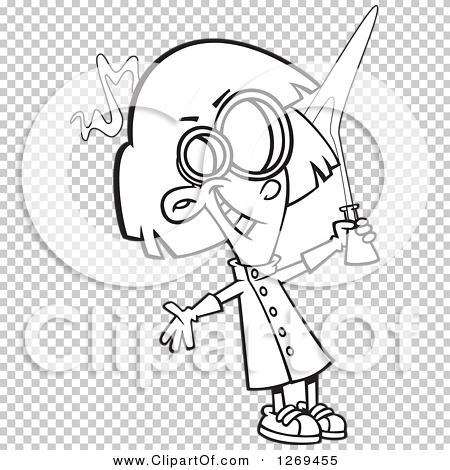 Rasters .jpg .png - Mad Scientist Black And White, Transparent background PNG HD thumbnail