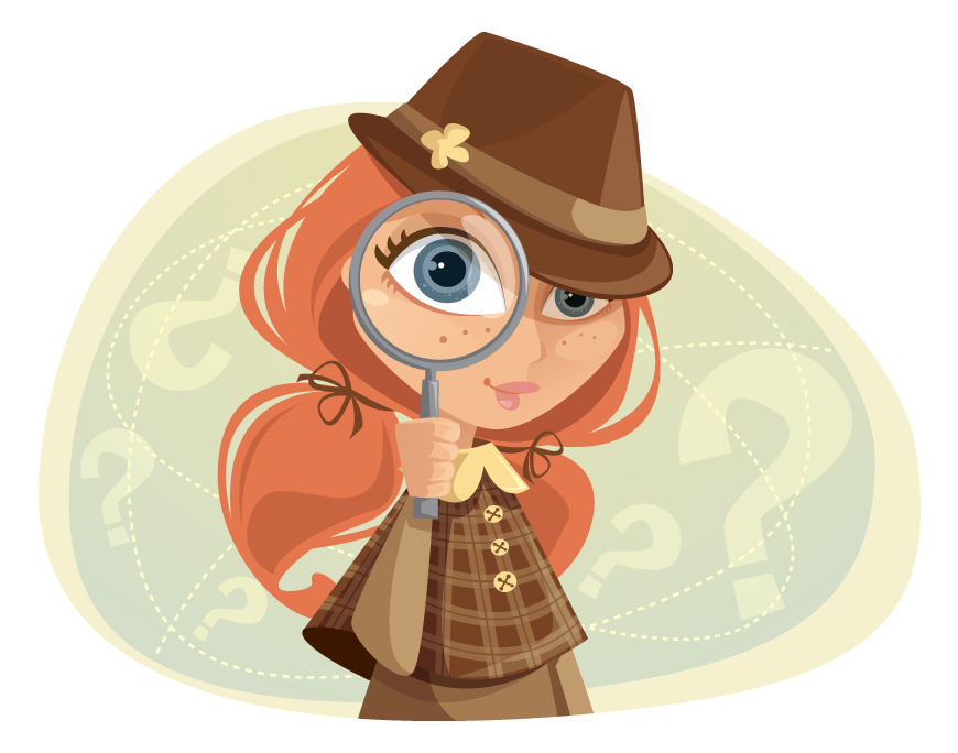 Istock: Detective Girl - Magnifying Glass Detective, Transparent background PNG HD thumbnail