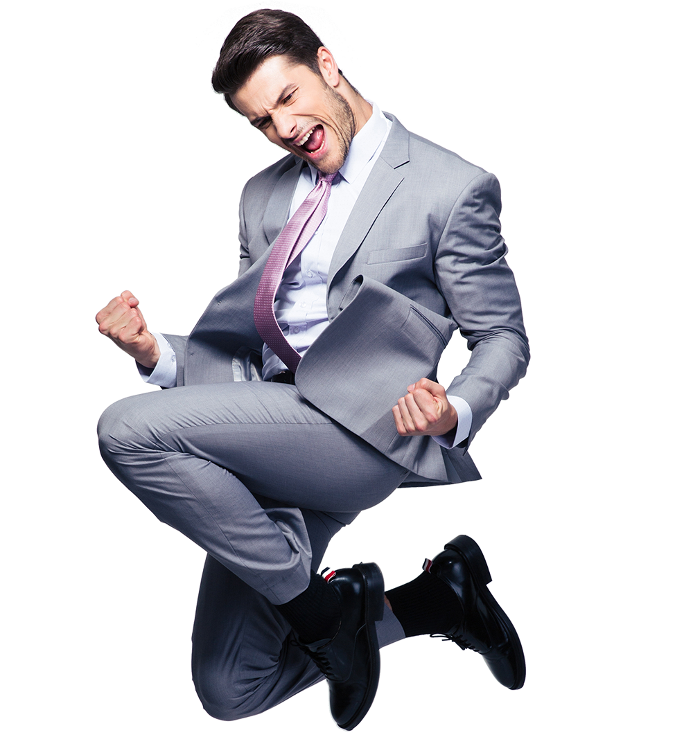 Man Jumping For Joy Png - Excited Customer   Maxemail Demonstration | Emailcenter, Transparent background PNG HD thumbnail