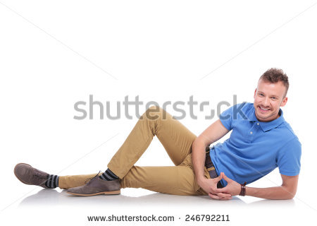 Full Length Picture Of A Casual Young Man Lying On The Floor And Smiling For The - Man Lying Down, Transparent background PNG HD thumbnail
