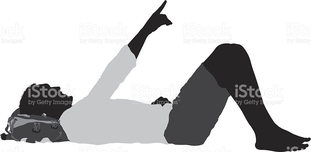 Silhouette Of A Man Lying Down And Pointing Royalty Free Stock Vector Art - Man Lying Down, Transparent background PNG HD thumbnail