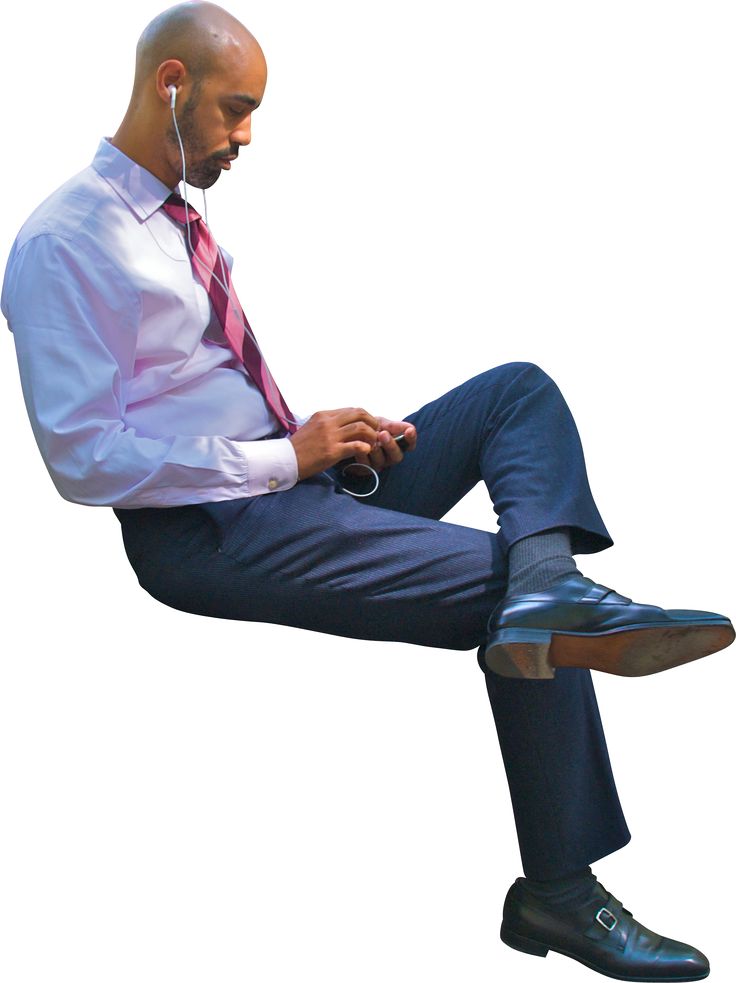 Business Man Sitting Using Phone - Man Sitting At Desk, Transparent background PNG HD thumbnail