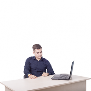 Handsome Young Man Looking At Laptop Cutout Hdpng.com  - Man Sitting At Desk, Transparent background PNG HD thumbnail