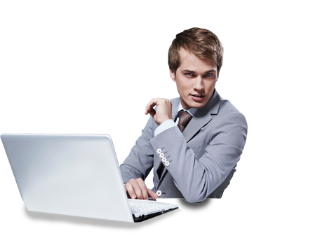 Filename: Cool Guy On Pc.png - Man Using Computer, Transparent background PNG HD thumbnail
