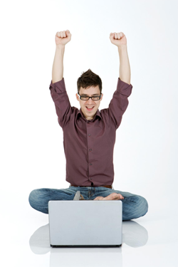 Man With Computer - Man Using Computer, Transparent background PNG HD thumbnail