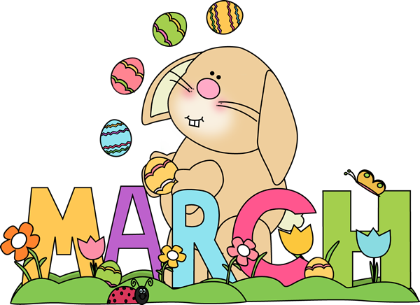 Month Of March Easter Bunny - March Month, Transparent background PNG HD thumbnail