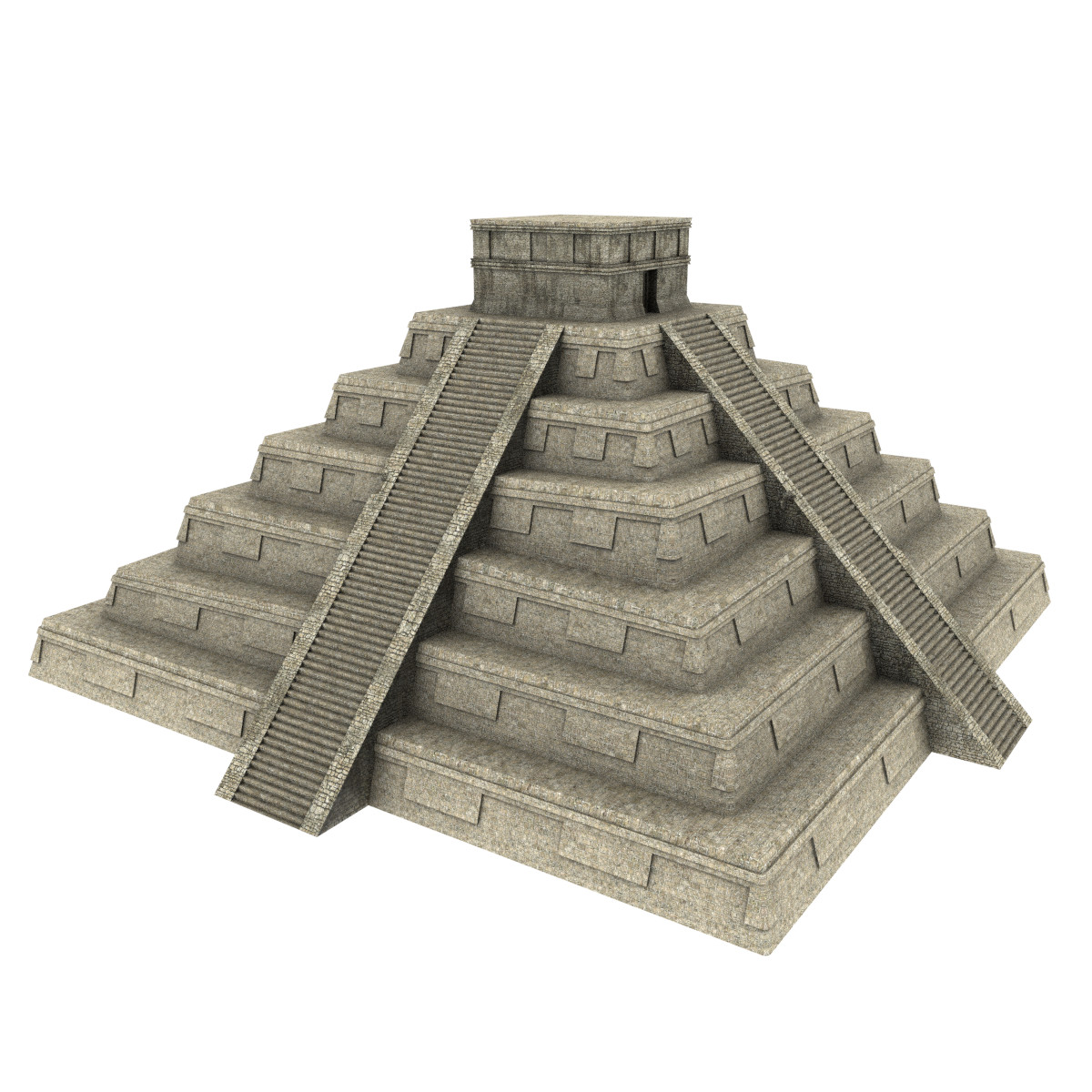 Mayan Pyramid Png - Mayan Pyramid 3D Model, Transparent background PNG HD thumbnail