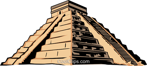 Mayan Pyramid Royalty Free Vector Clip Art Illustration - Mayan Pyramid, Transparent background PNG HD thumbnail