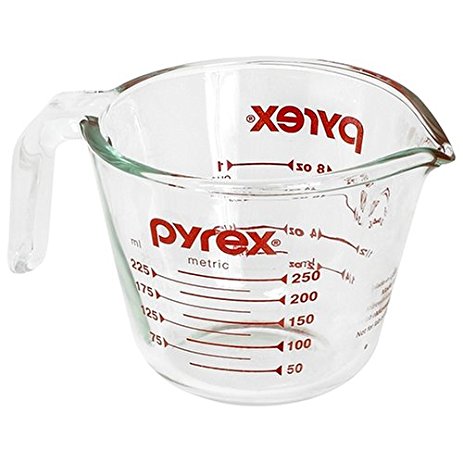 Pyrex Prepware 1 Cup Measuring Cup, Clear With Red Measurements - Measuring Cup, Transparent background PNG HD thumbnail