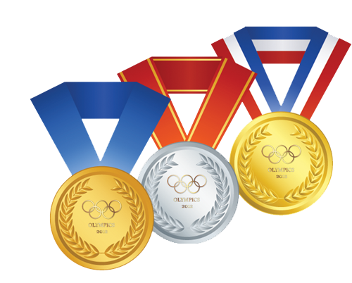 Gold Silver and Bronze Medals