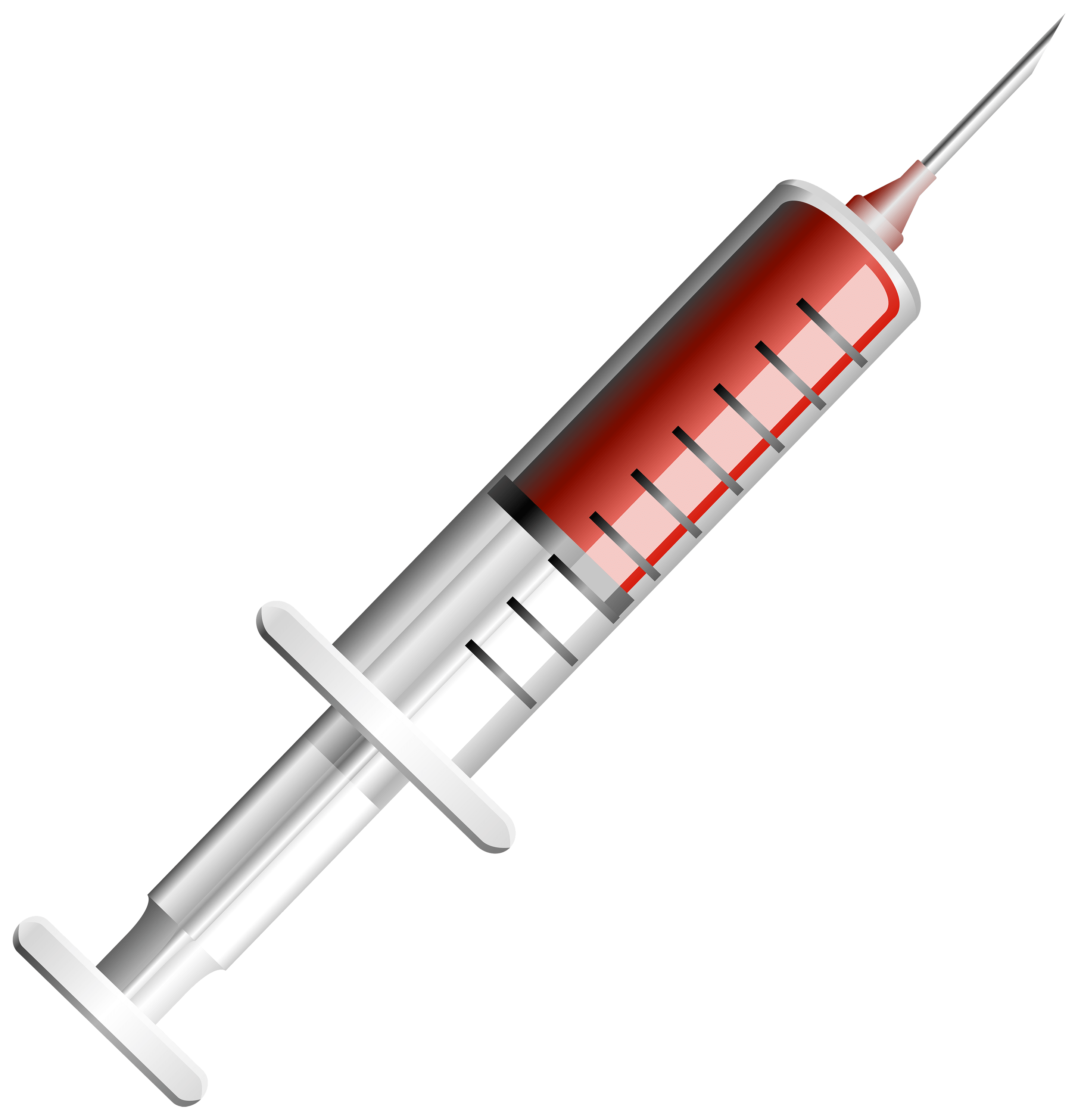 Syringe Illustration Red - Medical Syringe, Transparent background PNG HD thumbnail