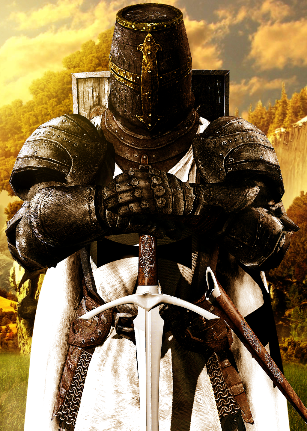 Medieval Dark Knight In Armor - Medieval Knight, Transparent background PNG HD thumbnail