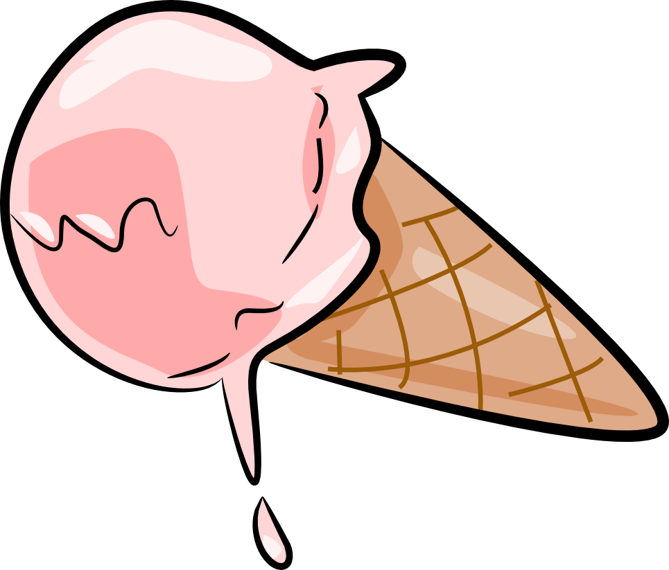 Ice Cream Black And White Melting Ice Cream Cone Clipart Black And - Melting Ice Cream, Transparent background PNG HD thumbnail