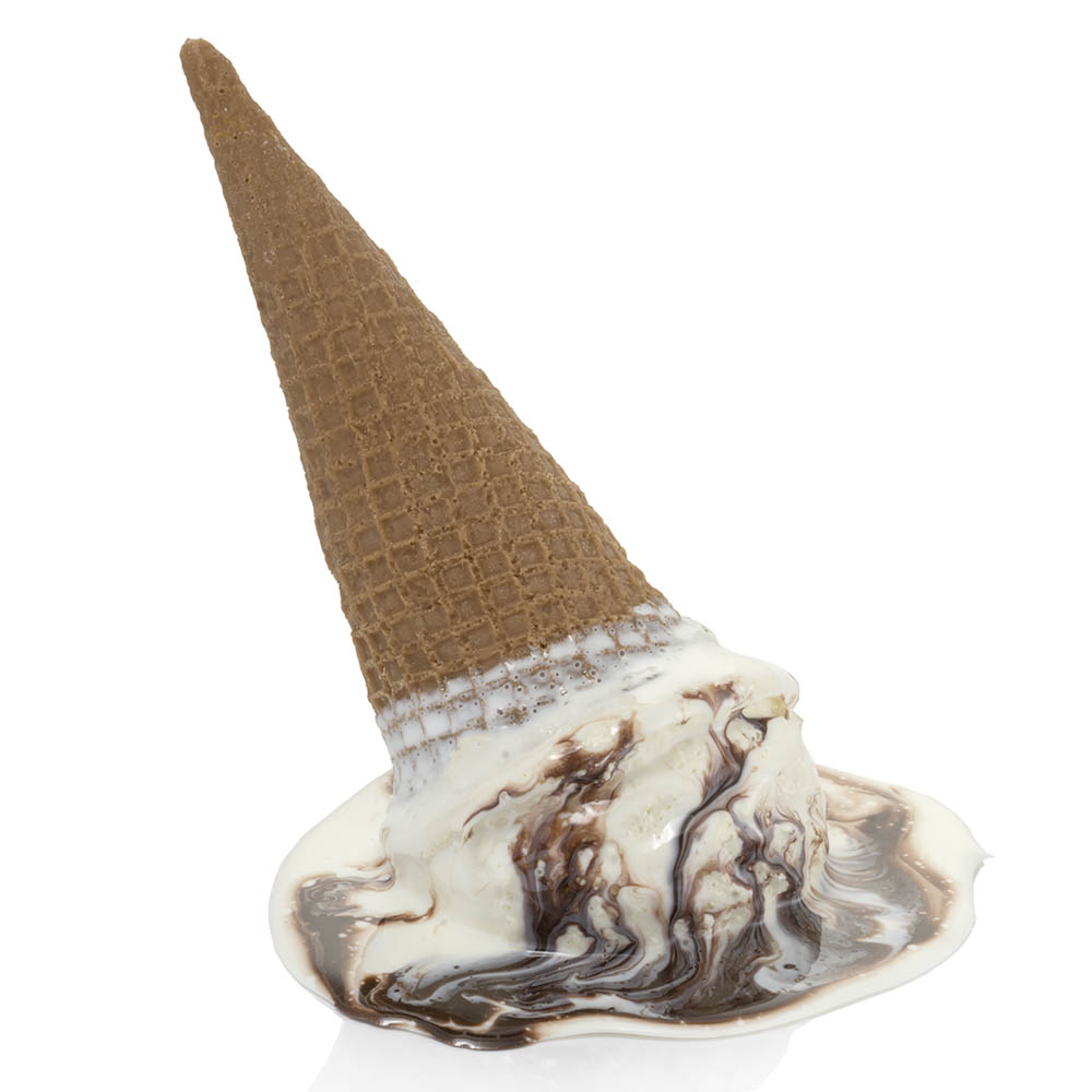 Melted Ice Cream Cone Spill Fake Food - Melting Ice Cream, Transparent background PNG HD thumbnail