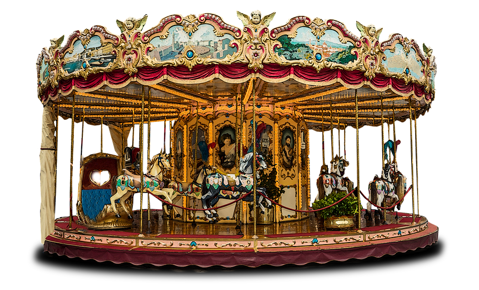 Carousel Merry Go Round Fun Ride Amusement Park - Merry Go Round Carnival, Transparent background PNG HD thumbnail