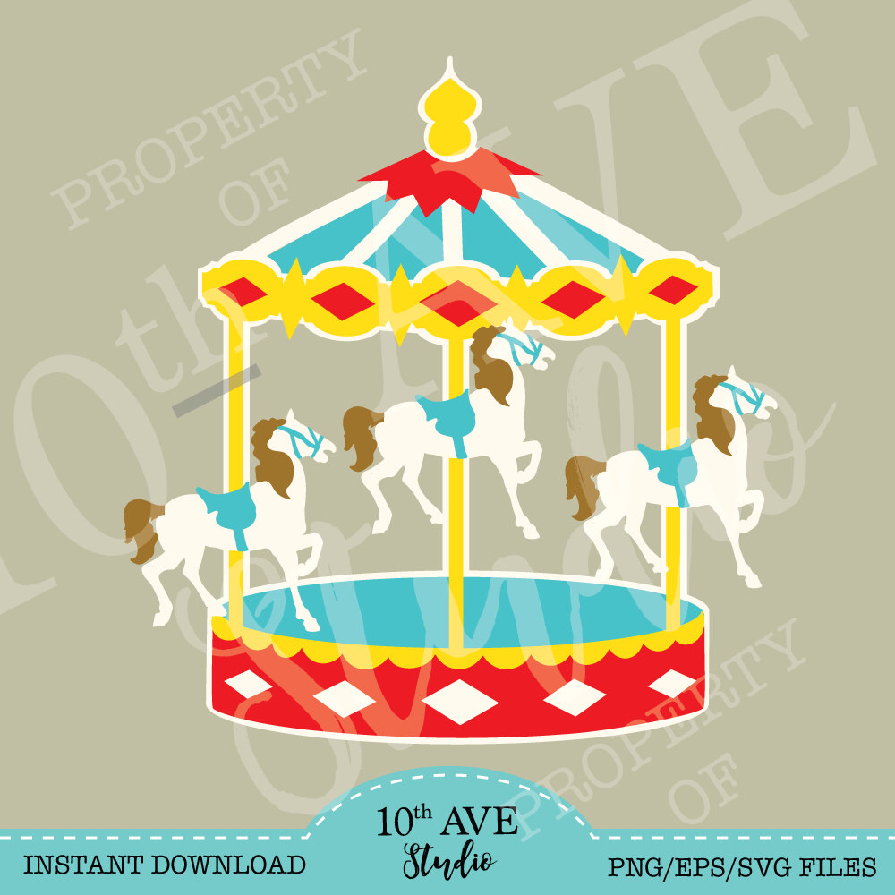 Carousel Merry Go Round Svg/png/eps Clipart And Cut Files (Carnival, Fair, Horses) - Merry Go Round Carnival, Transparent background PNG HD thumbnail