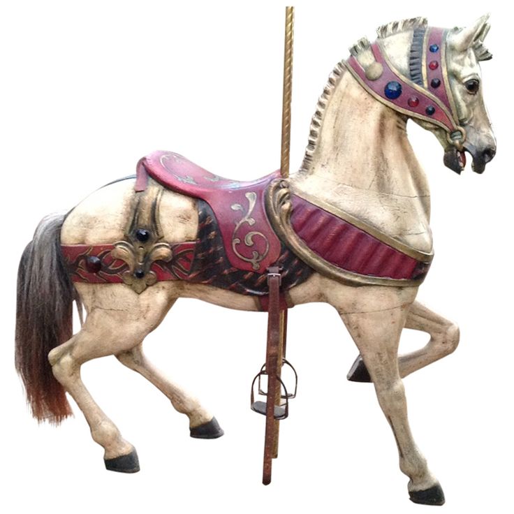 Turn Of The Century Dentzel Standing Carousel Horse - Merry Go Round Carnival, Transparent background PNG HD thumbnail