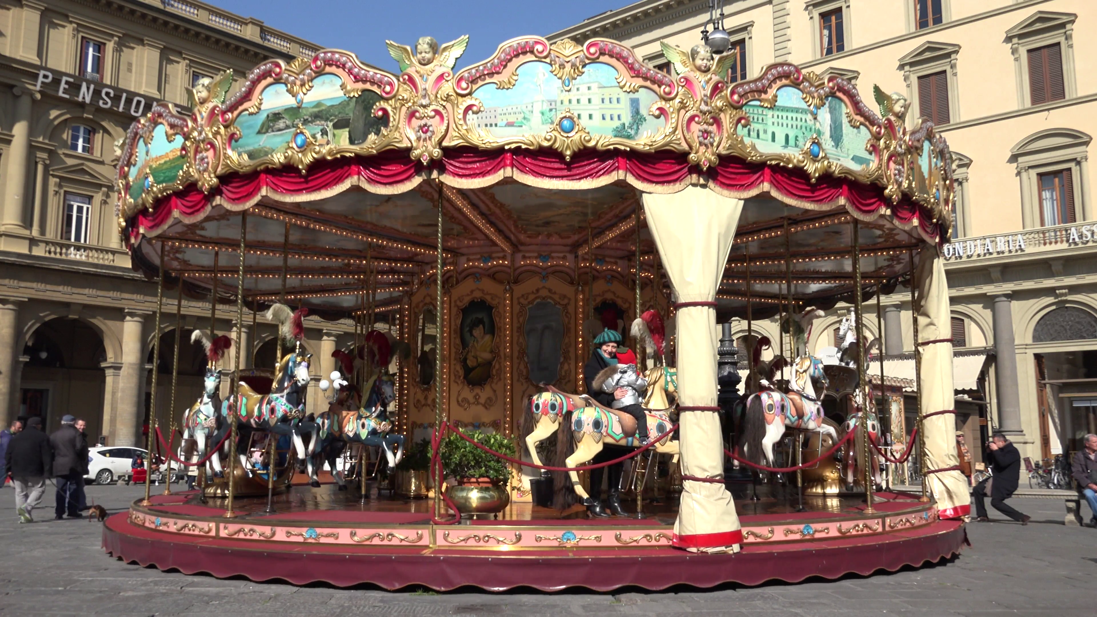 Ultra Hd 4K Merry Go Round Spinning Florence Old Town Carousel Carnival Fun Day _Editorial Footage Stock Video Footage   Videoblocks - Merry Go Round Carnival, Transparent background PNG HD thumbnail