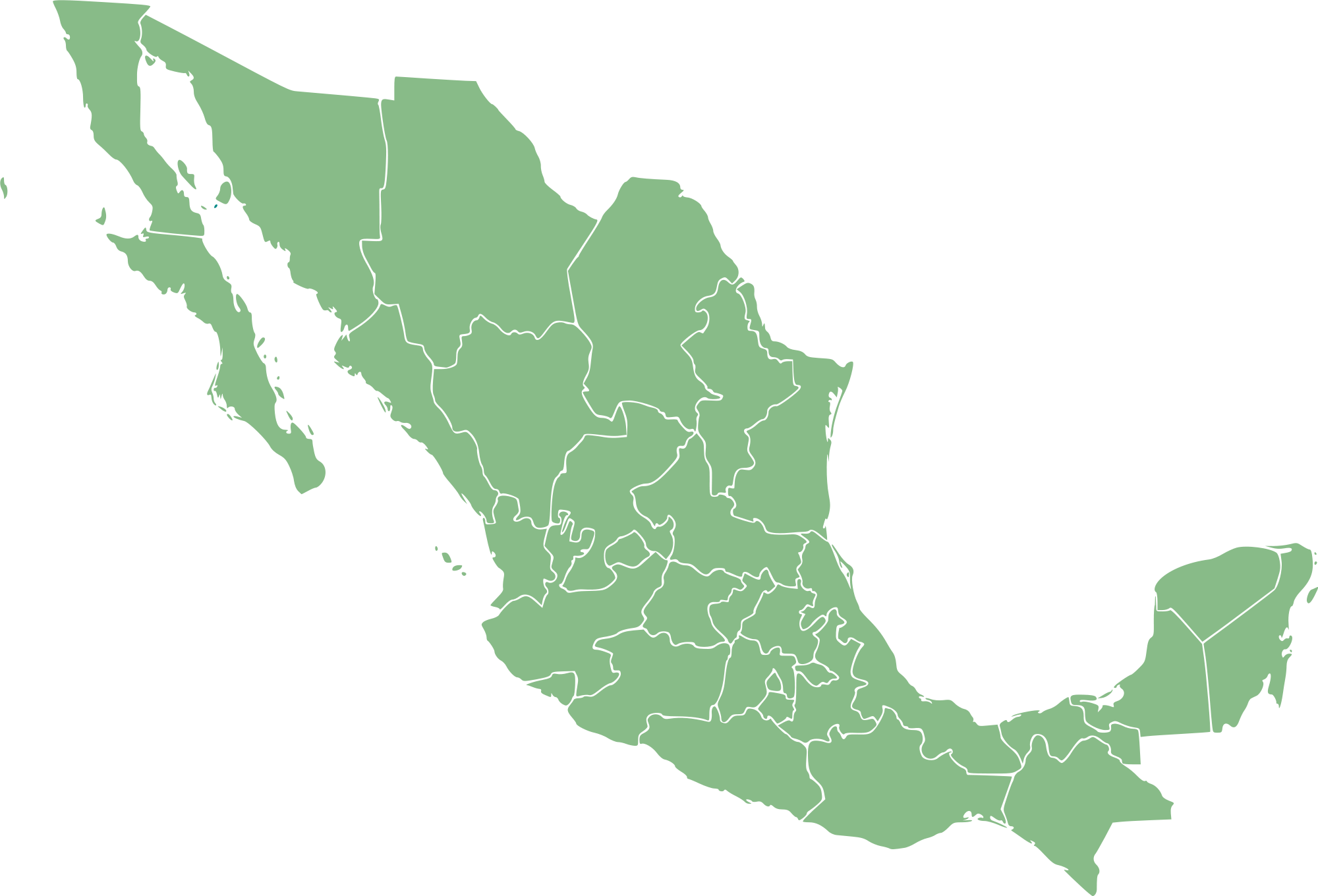 Mexico Blank With State - Mexico, Transparent background PNG HD thumbnail
