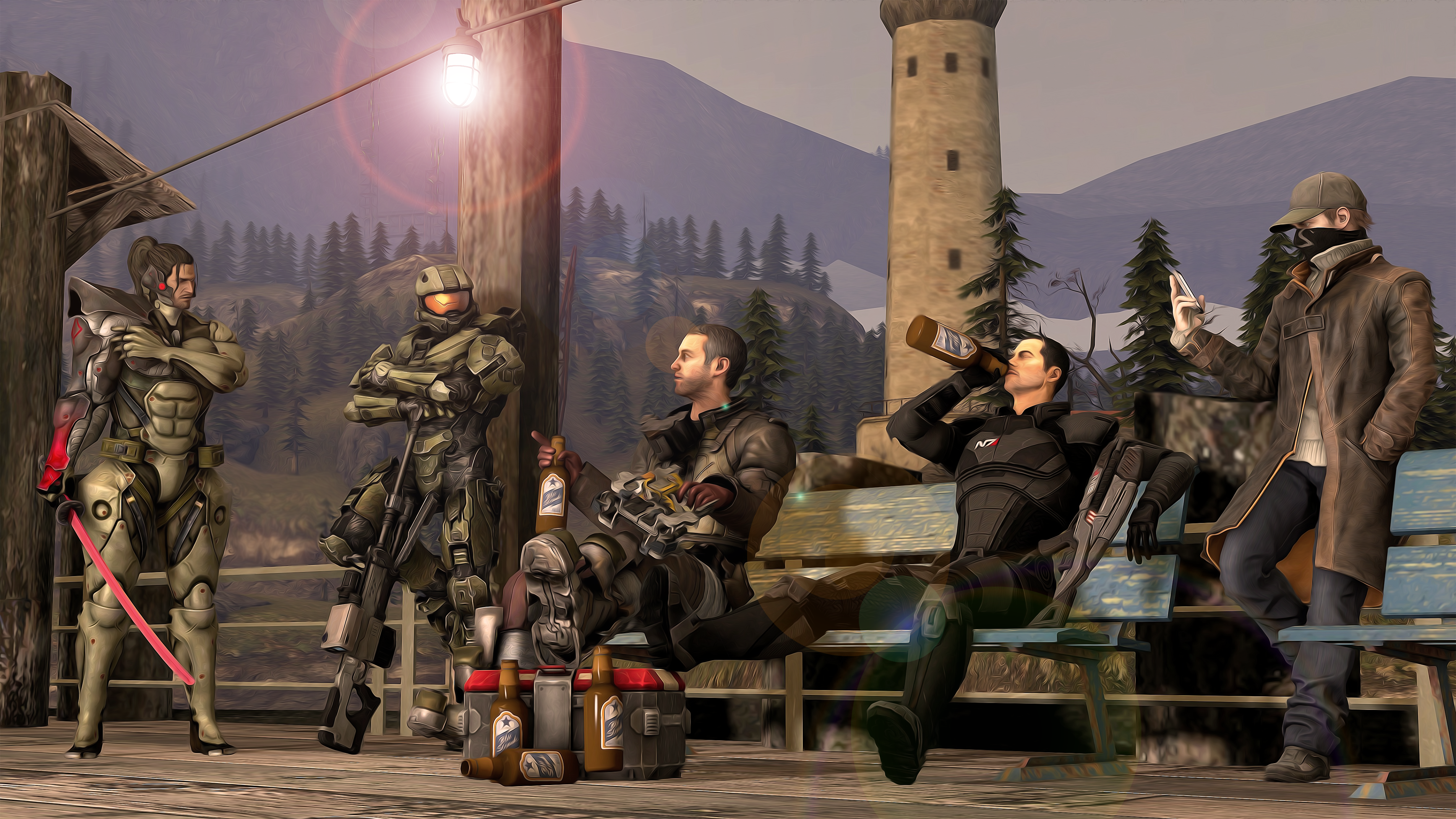 Mass Effect Beer Metal Gear Rising Revengeance Watch Dogs Alcohol Mythology Halo 2 Screenshot Pc Game - Middle Ages, Transparent background PNG HD thumbnail