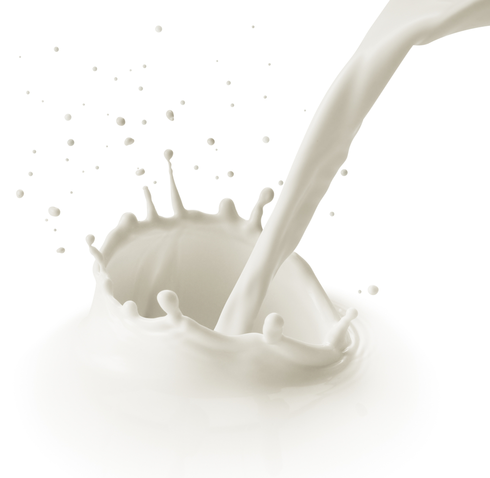 Animated jet of milk pouring 