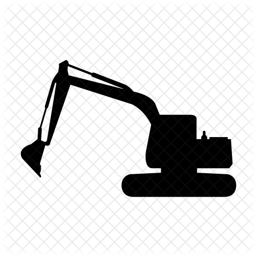 Excavator Icon - Mini Excavator Black And White, Transparent background PNG HD thumbnail