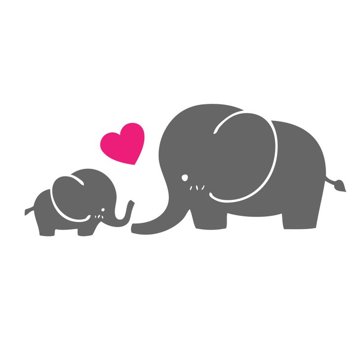 Baby And Mom Elephant Decal | Vinyl Sticker   Newborn Nursery, Car, Windowu2026 - Mom And Baby Elephant, Transparent background PNG HD thumbnail