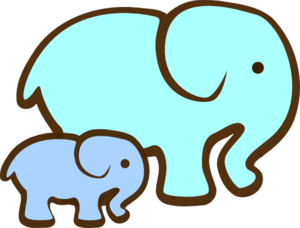 Blue Elephant Mom U0026 Baby Clip Art - Mom And Baby Elephant, Transparent background PNG HD thumbnail