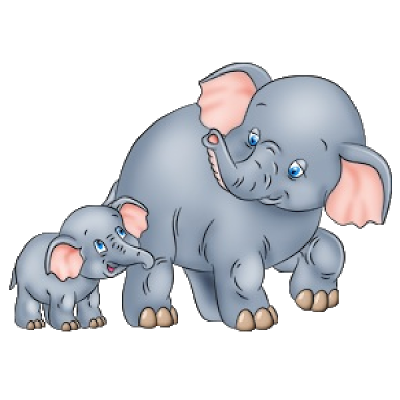 Cute Baby And Momma Elephant Clip Art | Mother And Baby Elephantu0027S - Mom And Baby Elephant, Transparent background PNG HD thumbnail