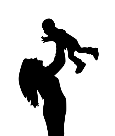 Mother And Son Silhouette - Mom And Son, Transparent background PNG HD thumbnail