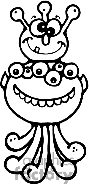 Black And White Monster Clipart - Monster Inc Black And White, Transparent background PNG HD thumbnail