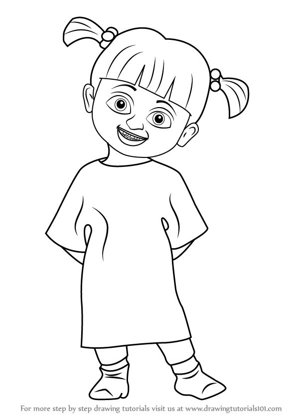 How To Draw Boo From Monsters, Inc. - Monster Inc Black And White, Transparent background PNG HD thumbnail