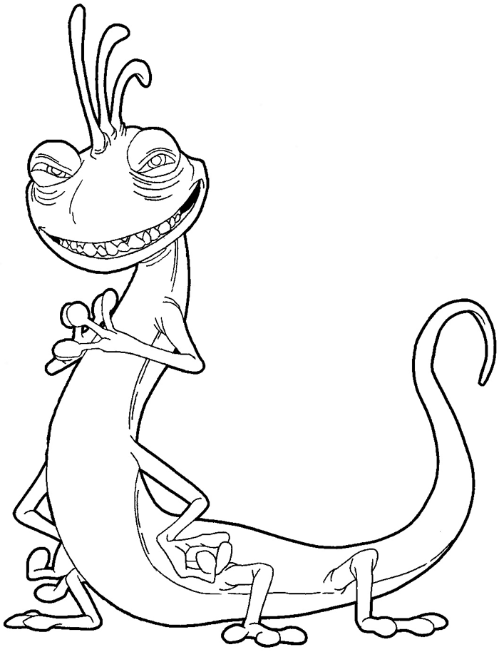 How To Draw Randall From Disneyu0027S Monsters Inc. - Monster Inc Black And White, Transparent background PNG HD thumbnail