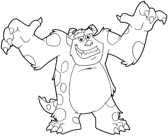 How To Draw Sulley From Monsters Inc. With Easy Step By Step Drawing Tutorial - Monster Inc Black And White, Transparent background PNG HD thumbnail