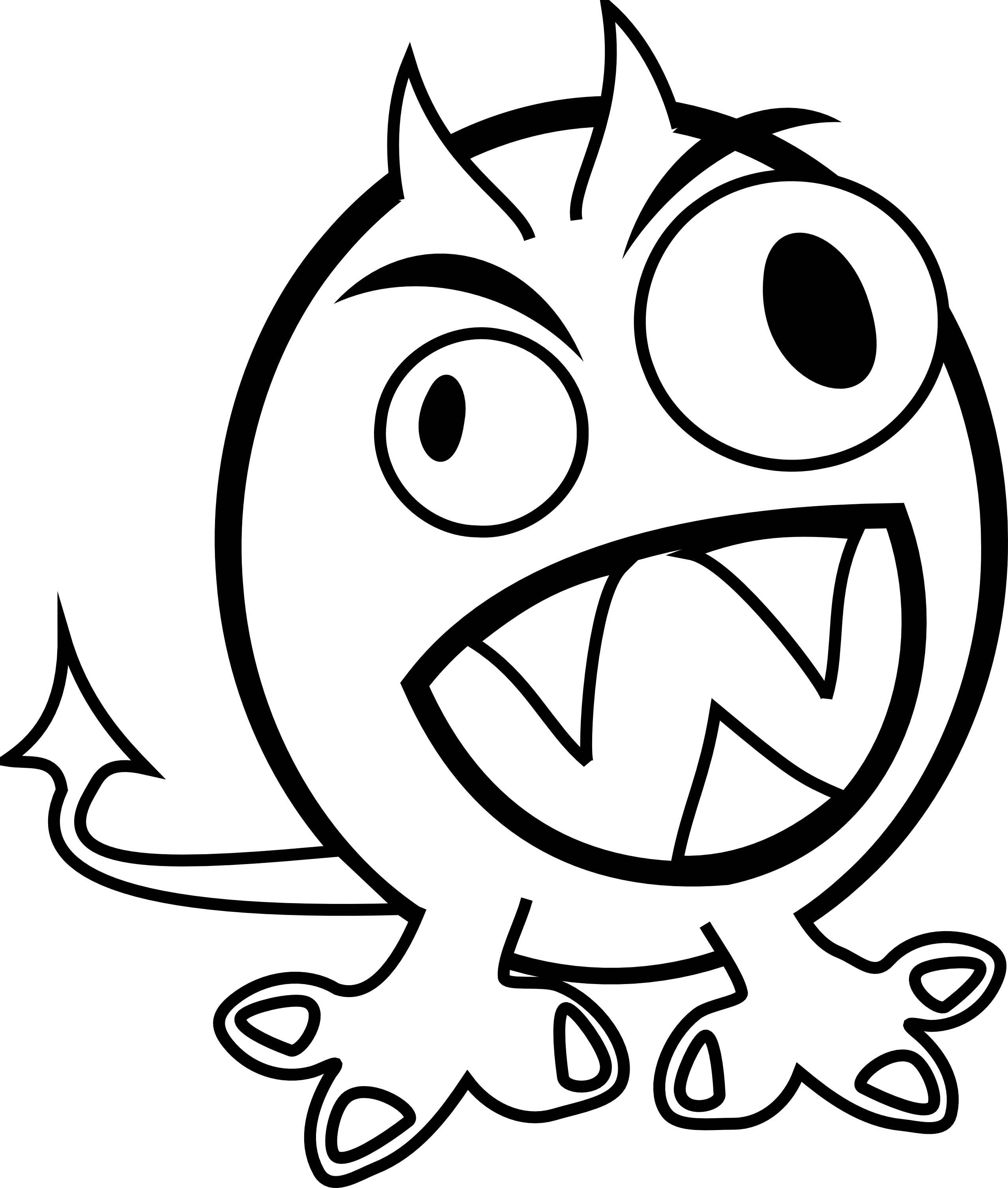 Monster Inc Clipart Black And White - Monster Inc Black And White, Transparent background PNG HD thumbnail