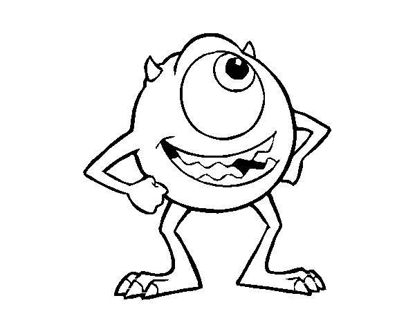 Monsters Inc Coloring Pages Mike Wazowski - Monster Inc Black And White, Transparent background PNG HD thumbnail
