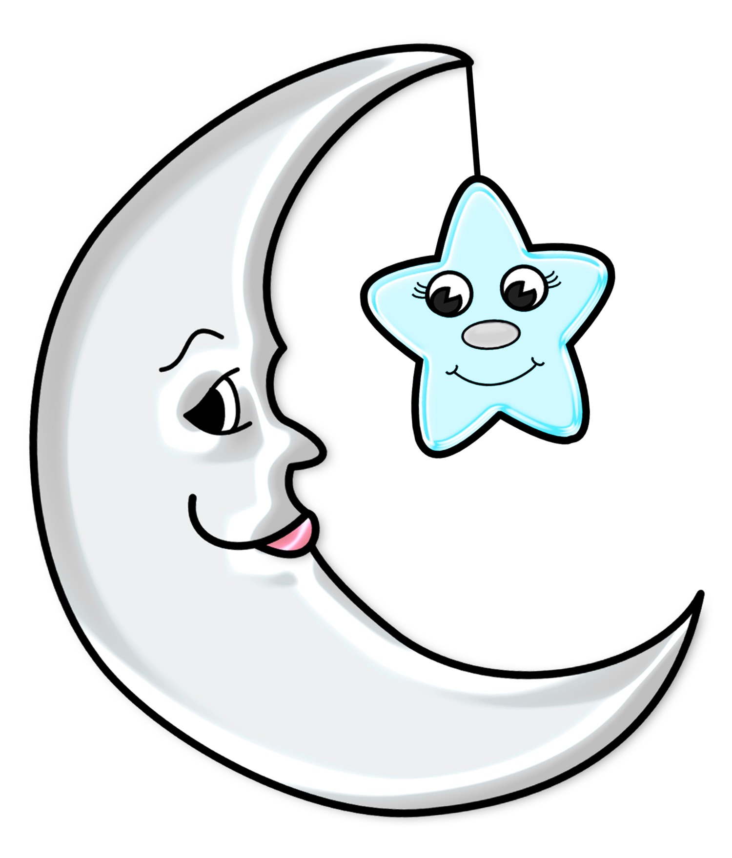1500X1759 Cute Moon With Star Transparent Png Pictureu200B Gallery - Moon And Star, Transparent background PNG HD thumbnail