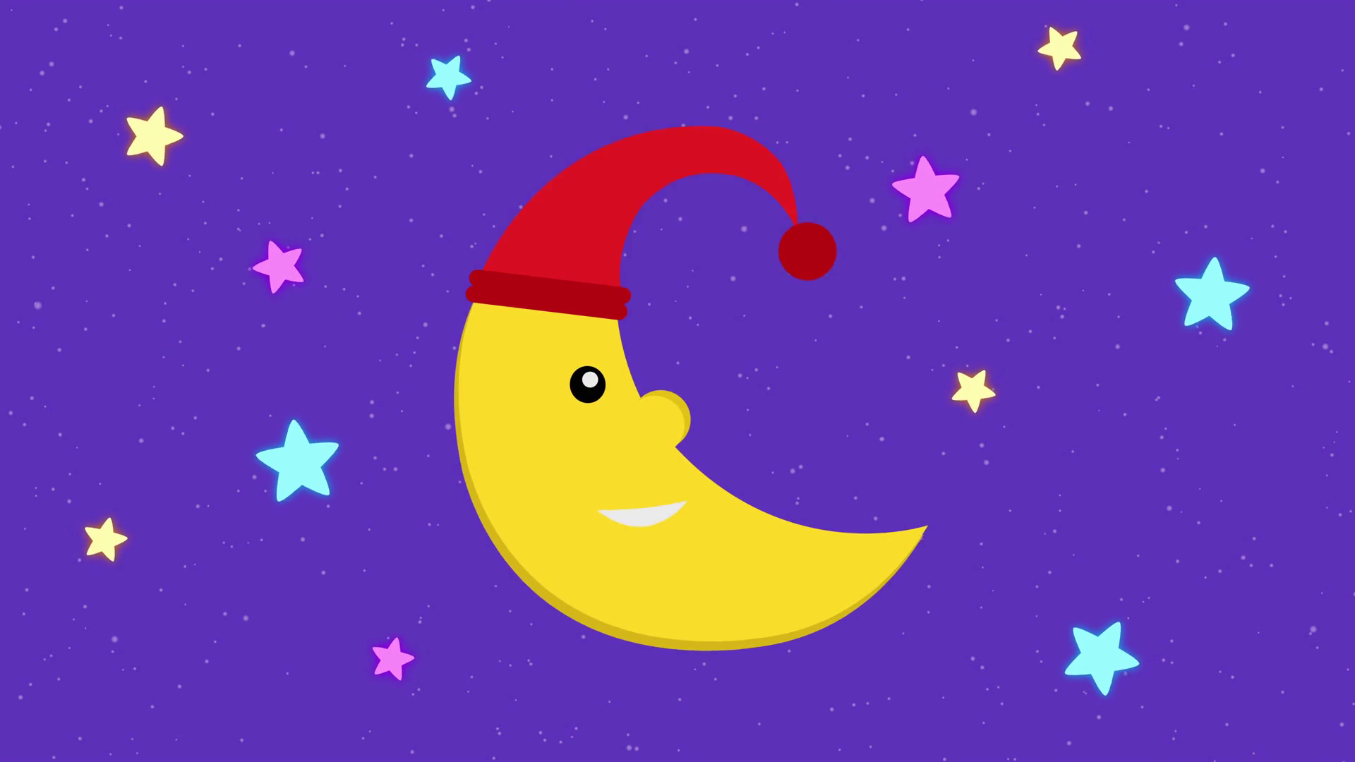 Cute Cartoon Character Of Smiling Moon With Sleeping Hat Background And Colorful Stars Rotation. Animation Of Happy Moon Seamless Loop. Background For Hdpng.com  - Moon And Star, Transparent background PNG HD thumbnail