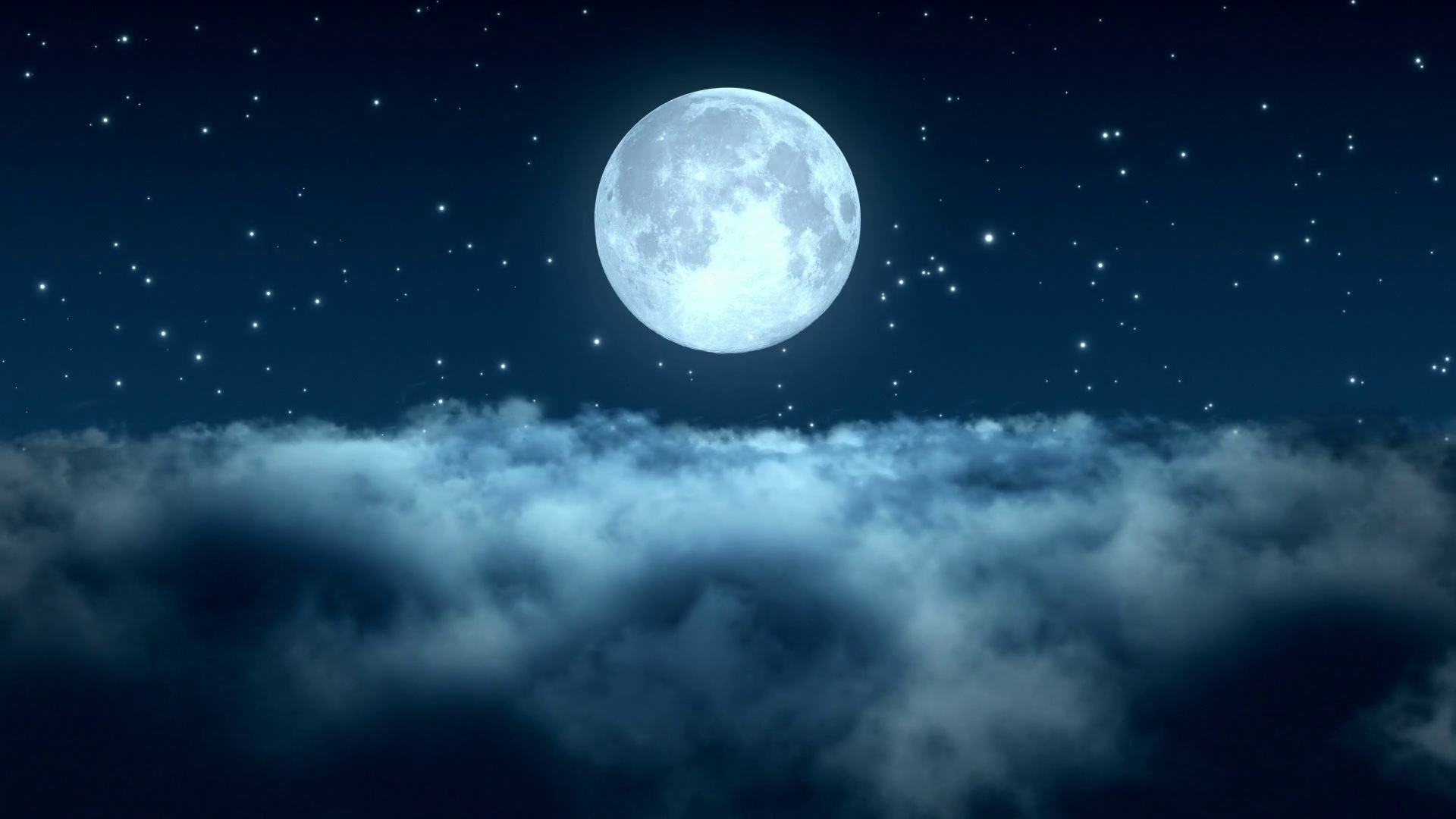 Flying Through Dense Clouds At Night With Beautiful Full Moon And Twinkling Stars In The Background | Seamless Looping | Motion Backdrop | Full Hd 1920 X Hdpng.com  - Moon And Star, Transparent background PNG HD thumbnail