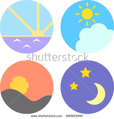 Icon Set For Morning, Noon, Evening, Night - Morning Noon And Night, Transparent background PNG HD thumbnail