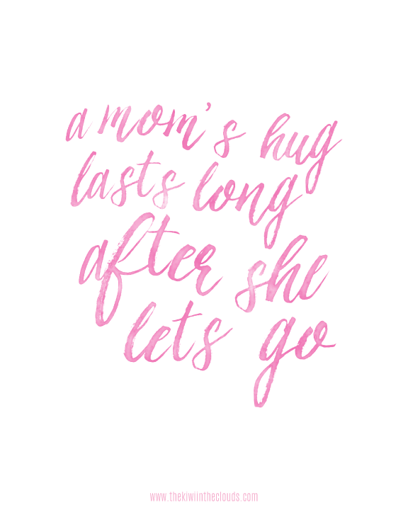 A Moms Hug Quote  Watercolor Printable - Mother And Daughter Hug, Transparent background PNG HD thumbnail