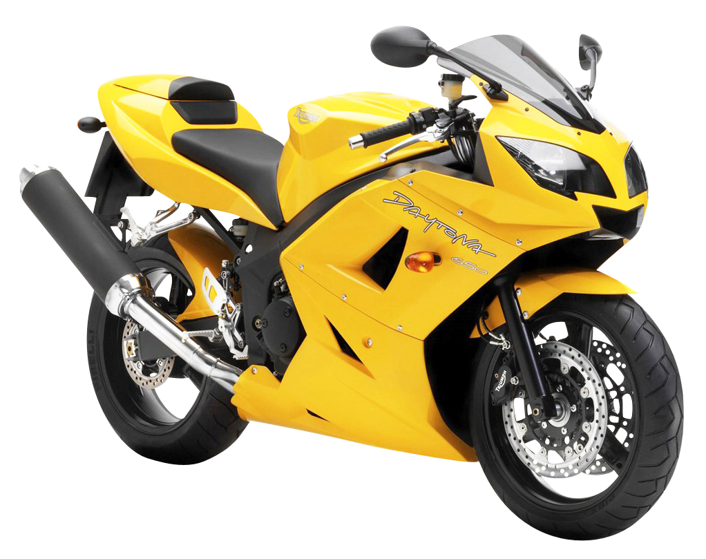 Yellow Triumph Daytona Motorcycle Bike Png Image - Motorcycle, Transparent background PNG HD thumbnail