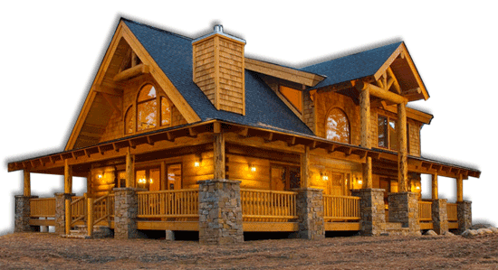The Mountain View Lodge Log Home On Sale Now!   Built For 129K - Mountain Cabin, Transparent background PNG HD thumbnail