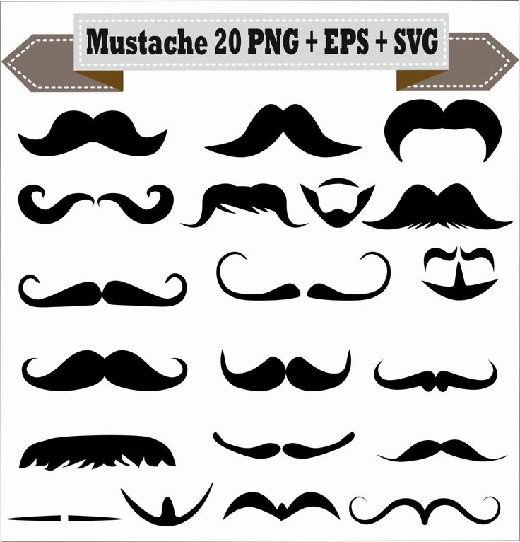 Mustache Styles Meme Emoji Beard Goatee Silhouette Vector Clipart Png Eps Set Digital Files Scrapbook Supplies - Moustache Styles, Transparent background PNG HD thumbnail