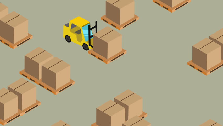 Isometric Cartoon Package Moving, Or Warehouse Concept   Hd Stock Footage Clip - Moving House, Transparent background PNG HD thumbnail