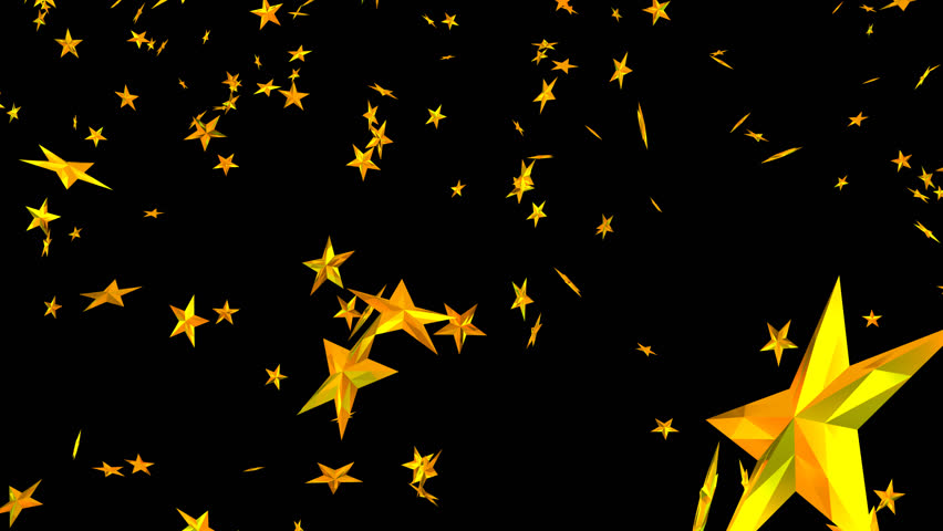 Animated falling and spinning golden stars against transparent background 2(alpha channel embedded with HD, Moving PNG HD - Free PNG