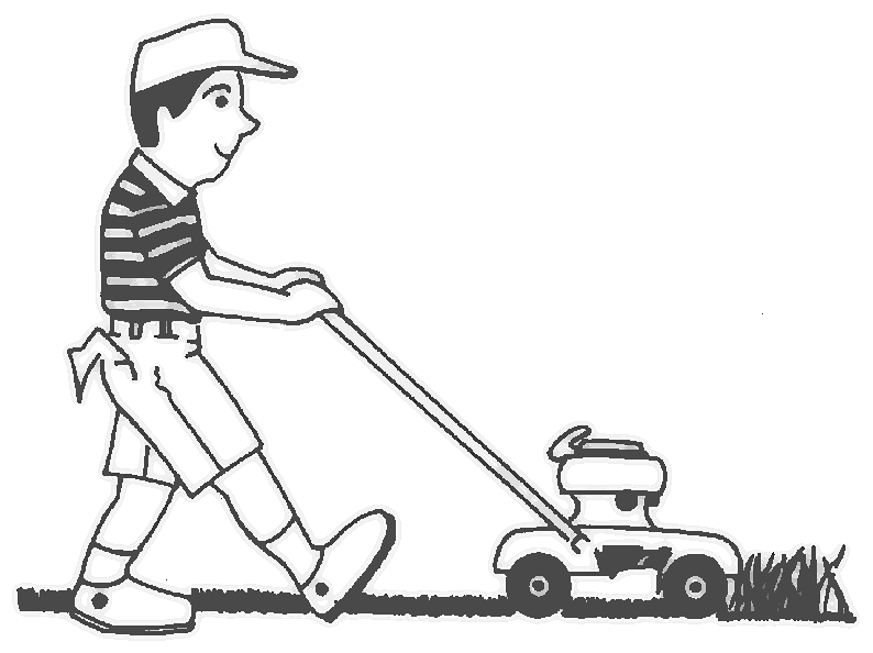 Lawn Mower Guy Clipart Clipart Kid - Mow The Lawn, Transparent background PNG HD thumbnail