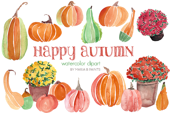 Mums And Pumpkins Png - Watercolor Clip Art   Pumpkins, Mums, Transparent background PNG HD thumbnail