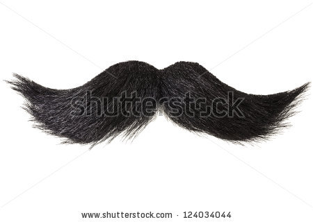 Curly Black Mustache Isolated On White - Mustache, Transparent background PNG HD thumbnail